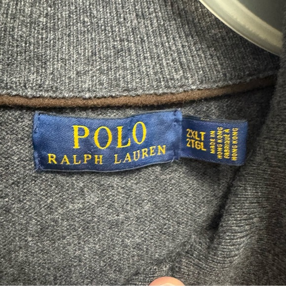 Polo by Ralph Lauren Men's Gray 1/4 Zip Wool Sweater Gray Size 2XLT Cozy Soft - Picture 3 of 8